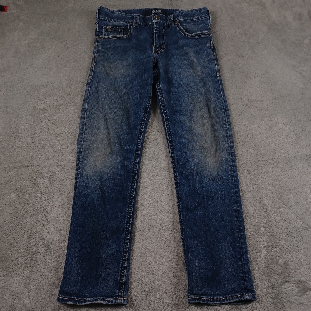 Silver Jeans Mens 30x30 Blue Denim Eddie Tapered Distressed Modern